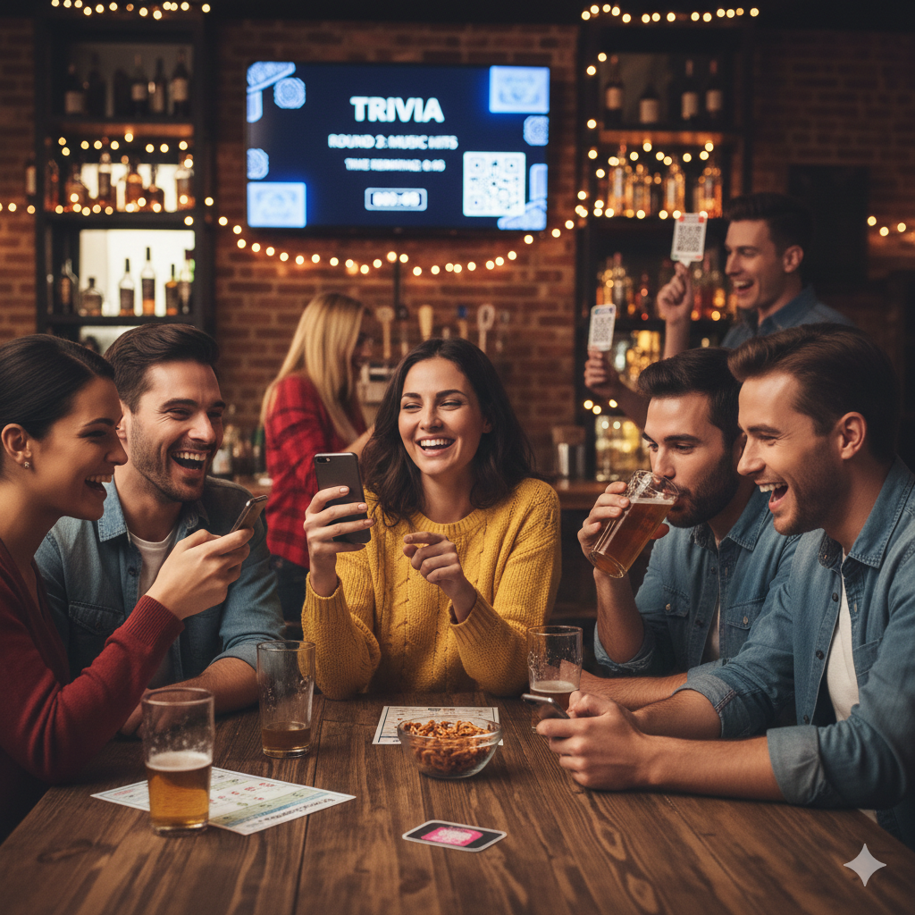 Trivia night at a bar